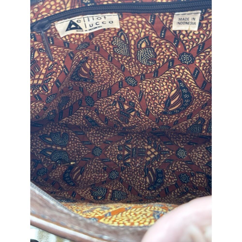 Women's Elliot Lucca Brown Straw & Leather Purse Tote Beach Resortwear Vacation - Picture 11 of 14